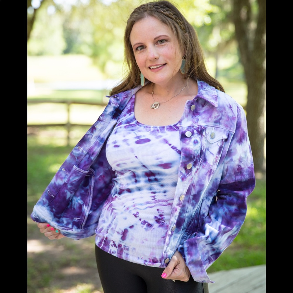 Imperial purple tie dyed jacket.